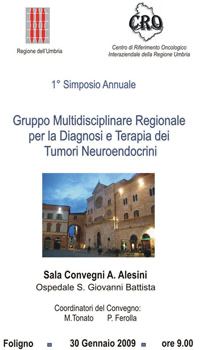 locandina 1° Simposio Annuale Gruppo Multidisciplinare Regionale per la Diagnosi e Terapia dei Tumori Neuroendocrini